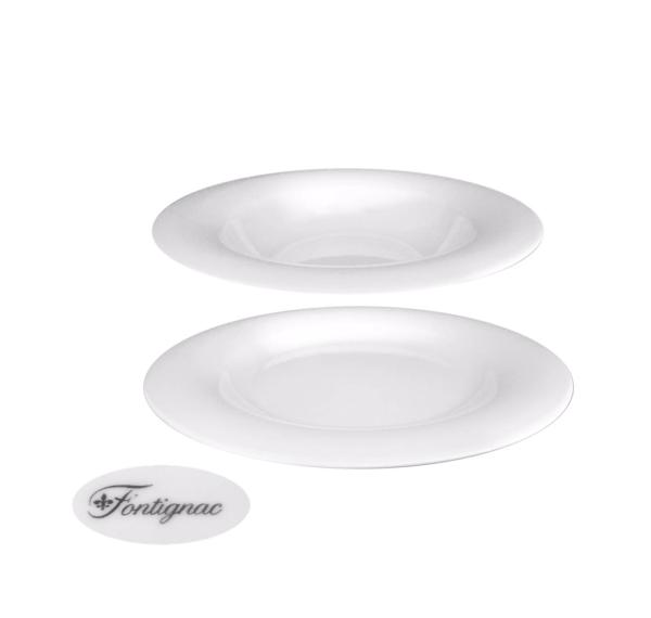 Tellerset Porzellan weiß Fontignac - 2tlg.